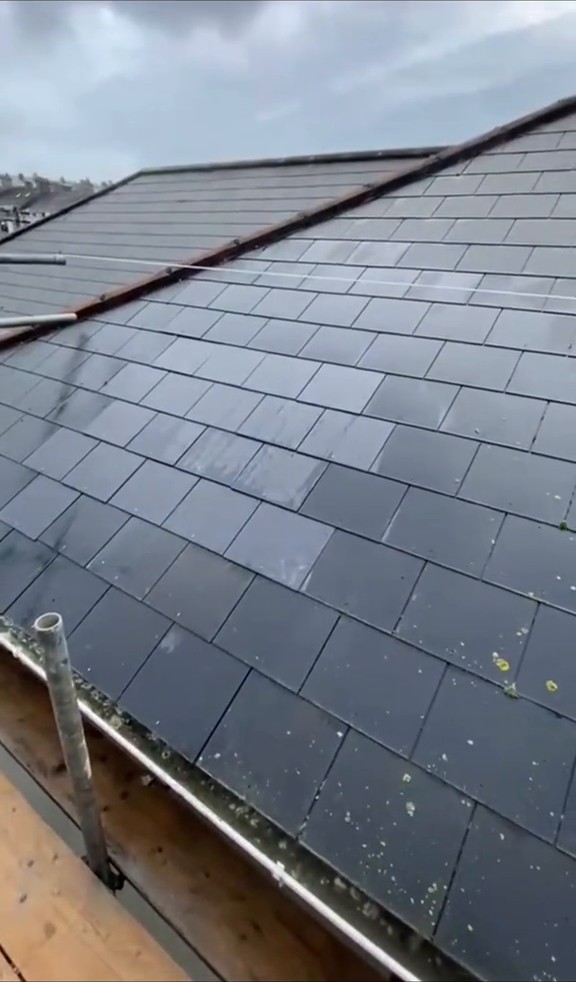 Completed slate roof and ridge details